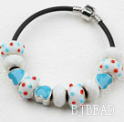 Fashion Style Light Blue Colored Glaze Bracelet Charm menos de 8 euros