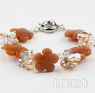 Freshwater Pearl Crystal and Yellow Aventurine Flower Bracelet