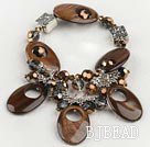 de cristal y concha pulsera