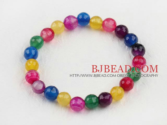 stretchy facetten 6mm candy kleur agaat beaded armband