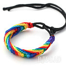 Style Fashion Multi Color Wish Tema ajustable pulsera tejida con cable Negro