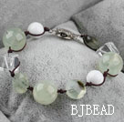 crystal and green rutilated quartz bracelet