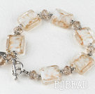 light brown manmade crystal colored glaze bracelet under $ 40