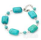 7,5 inch turquoise armband met uitschuifbare keten