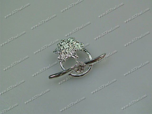 Handmade silver plated flower clasp