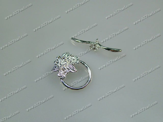 Handmade silver plated flower clasp