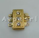 Handmade golden 3-ring clasp