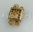 Handmade golden 2-ring clasp 