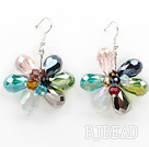 Surtido Multi Crystal Earrings Flower Shape