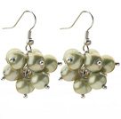 2013 Summer New Design 8-9mm Olive Green Pearl Cluster Oorbellen