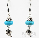 Classic Design Turquoise 925 Sterling zilveren oorbellen met Feather Accessoires