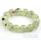 14mm Round Natural Prehnite Stretch Beaded Bangle Bracelet