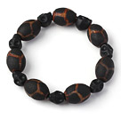 Niza Antigua Natural ágata tibetano Rosario Pulsera