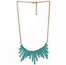 Fashion Style Turquoise Tassel Ketting met gouden kleur metalen ketting onder de 5 euros