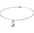 Simple Fashion Style Natural Neclear Pearl vedhæng Nekclace 