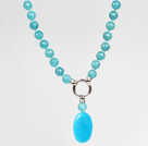 Sponge Kyanite and Blue Ore Pendant Necklace under $ 14