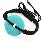 Design semplice Donut Shape Turquoise regolabile con coulisse Bracciale