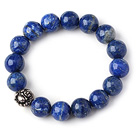 Trendy Single Strand 12mm Ronde Lapis kralen met Thaise Zilveren Buddha accessoire