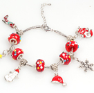 Estilo rojo de la manera del encanto de Christams Pulsera con la cadena extensible