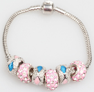 Fashion Style Pink Colored Glaze Charm Bracelet under $ 4