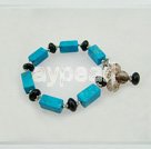 blue turquoise and black stone bracelet