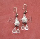 garnet and white crystal earrings