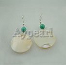 Handmade turquoise shell earrings