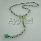 pearl and aquamarine chips necklace