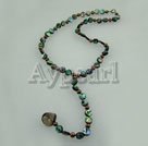 pearl and abalone shell y necklace under $18
