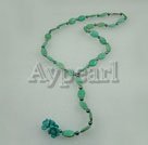 Handmade pearl turquoise necklace 
