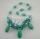 turquoise and white porcelain fashion necklace