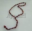 Handmade pearl rainbow stone necklace