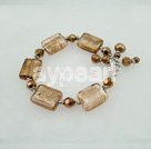 Handmade colored glaze pearl crystal bracelet