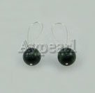 12mm peacock stone ball earrings