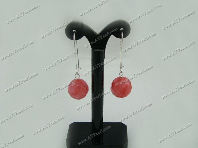 Handmade cherry quartz earrings