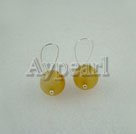 Handmade Brazil yellow agate earrings