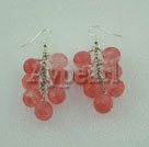 Handmade cherry quartz earrings 
