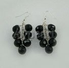 Handmade black crystal earrings 