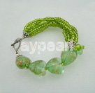 colored glaze and glass beads bracelet
