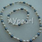 9-10mm black and white pearl sets