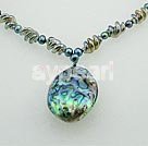 Handmade pearl shell colored glaze necklace