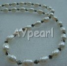 Handmade pearl crystal necklace