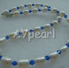Handmade pearl crystal necklace