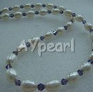 Handmade pearl crystal necklace