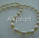 Handmade pearl crystal necklace