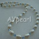 Handmade pearl crystal necklace