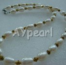 Handmade pearl crystal necklace