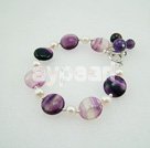 pearl and rainbow fluorite bracelet