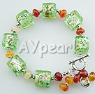 Handmade colored glaze agate bracelet