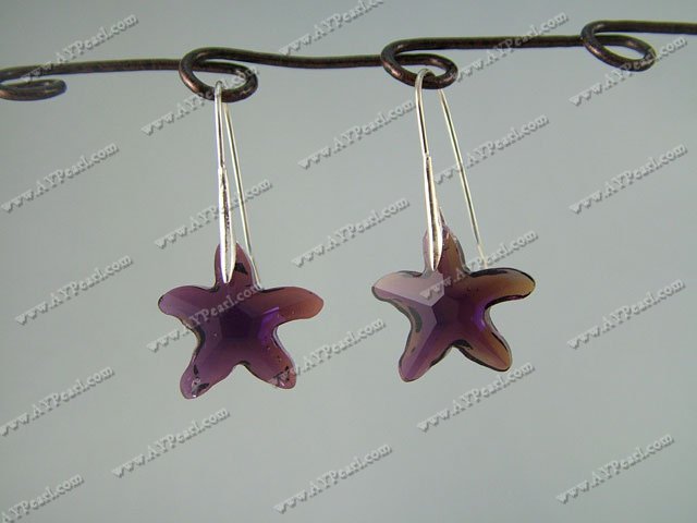 Handmade 925 silver crystal earrings